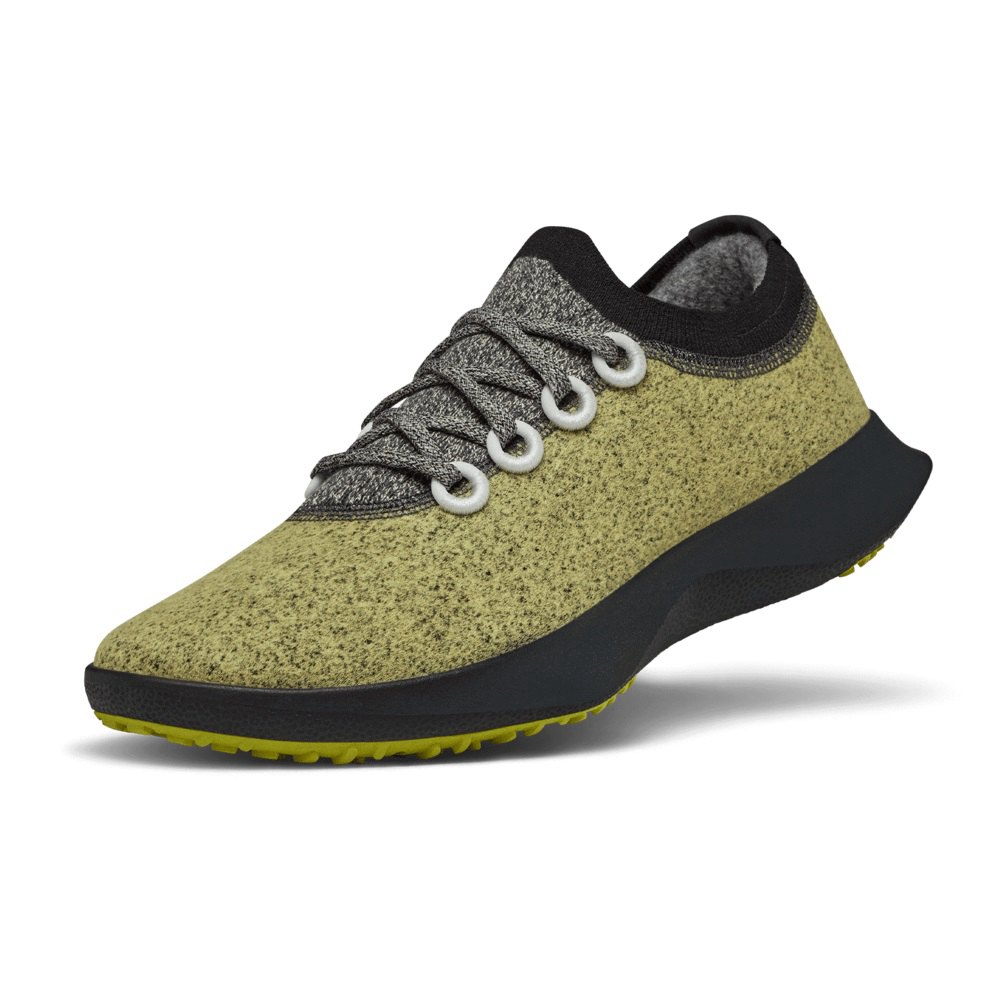 Allbirds Men's Running Shoes Olive/Black - Wool Dasher Mizzles - 75813AVYH